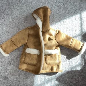 Kids Zara fur lined coat